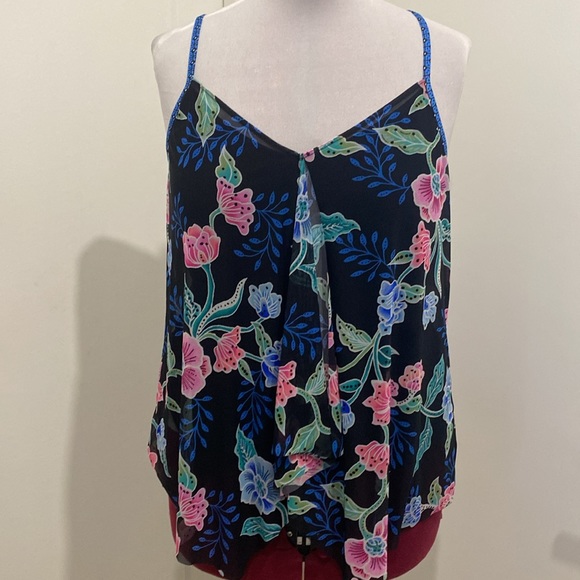 Beach House Floral Fantasy Kerry Mesh Tankini Swimsuit |Size 12/14 - Picture 5 of 13
